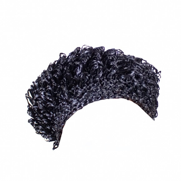 Vintage Black Beret 50โs 1950โs Seagrass Pinup - Picture 3 of 3